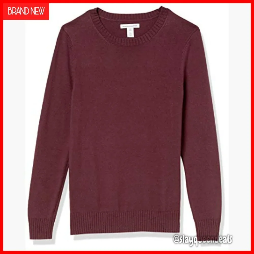 Women's 100% Cotton Crewneck Sweater Regular Fit Long Sleeve Pullover